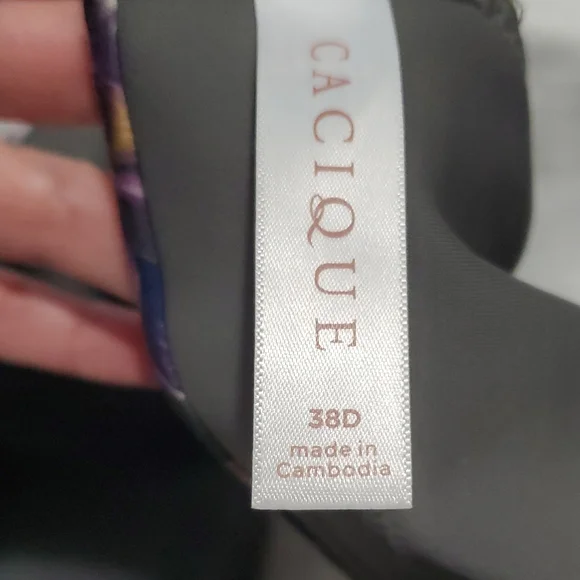 NWOT Cacique Floral Molded T-Shirt Bra - Purple, Gray - Picture 2 of 2